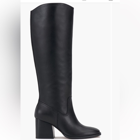 Vince Camuto Leila Block Heels Black Leather - Picture 2 of 2